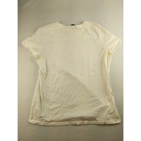 Womens Eddie Bauer T Shirt Embroidered Flowering Vine White Size L - Picture 2 of 12